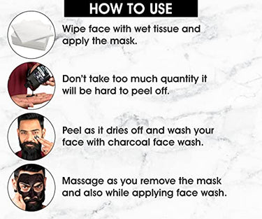 Urbangabru Combo - Peel Off Mask (60 Gm) for Remove Blackheads & Whiteheads and Anti Pollution Charcoal Face Wash (120 Gm) for Deep Pore Cleaning - Face Care Kit